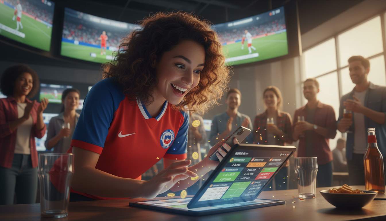 Chilean woman placing bets